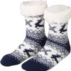 ® Kuschelsocken mit Rentier-Motiv blau-weiß ^ TecTake