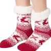 ® Kuschelsocken mit Rentier-Motiv rot-weiß ^ TecTake Hot