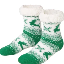 ® Kuschelsocken mit Rentier-Motiv grün-weiß ^ TecTake New
