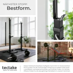 TecTake ® Langhantelablage, multifunktional, seitliche Ablage 6-fach höhenverstellbar, bodenschonende Kunststoffkappen Sale