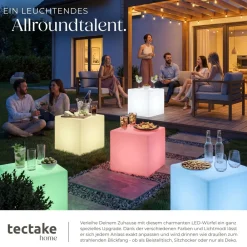 ® Leuchtwürfel, mit LED-Beleuchtung, 12 W, samt Fernbedienung und Leuchtmittel, Belastbarkeit 100 kg, inkl. Erdspieß ^ TecTake Hot