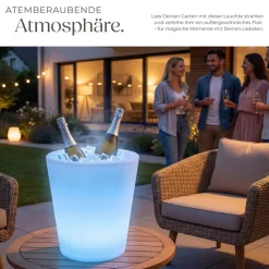TecTake ® Leuchtzylinder, als Sektkühler mit LED-Beleuchtung, 12 W, mit Fernbedienung und Leuchtmittel, 38 x 40 cm, inkl. Erdspieß Sale