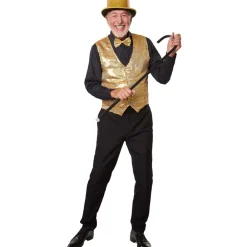 TecTake ® Pailletten-Weste Herren gold,S Hot