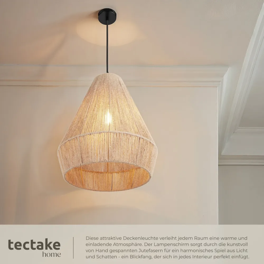 ® Pendelleuchte, Boho-Stil, Wickeltechnik, 40 W, Stahlgestell, 40,5 x 47 cm ^ TecTake