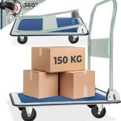 ® Plattformwagen, klappbarer Handgriff, rutschfeste Auflage und gummierter Kantenschutz, Ladefläche 73 x 47 cm ^ TecTake Discount