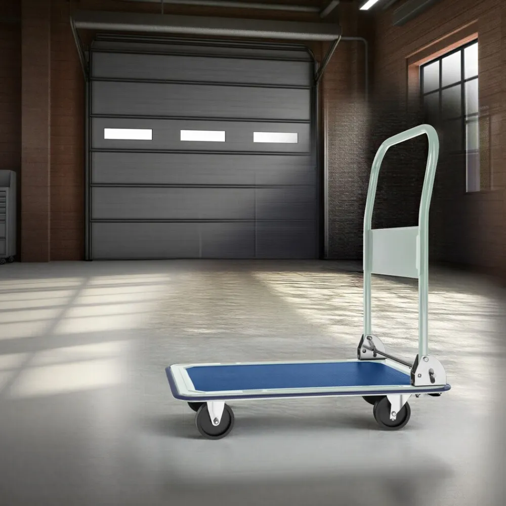 ® Plattformwagen, klappbarer Handgriff, rutschfeste Auflage und gummierter Kantenschutz, Ladefläche 73 x 47 cm ^ TecTake Discount