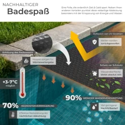 ® Pool-Solarfolie, rechteckig und selbstschwimmend, Stärke 200 µm, 500 x 800 cm ^ TecTake Clearance