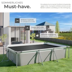 ® Pool-Solarfolie, rechteckig und selbstschwimmend, Stärke 200 µm, 500 x 800 cm ^ TecTake Clearance