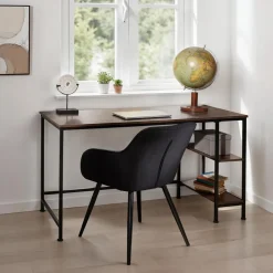 ® Schreibtisch, Industrial Style, Seitenregal mit 2 Ablagefächern rechts oder links, 140 x 60 x 76,5 cm ^ TecTake New