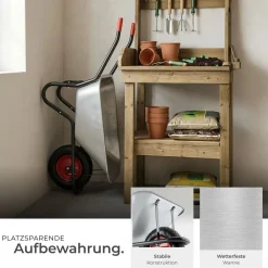 ® Schubkarre, aus verzinktem Stahl, Luftbereifung, Belastbarkeit 250 kg ^ TecTake