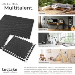 ® Schutzmattenset, 12-teilig mit 24 Randstücken, weich und rutschfest, leichte Reinigung und flexibel erweiterbar ^ TecTake Discount
