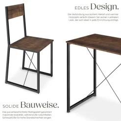 ® Sitzgruppe, 3-teilig, Industrial Style, mit höhenverstellbaren Kunststofffüßen ^ TecTake Best