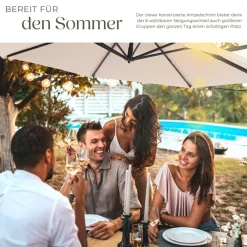 ® Sonnenschirm, Ø 300 cm, 6 einstellbare Neigungsstufen, UV-Schutz 50+, inklusive Schutzhülle ^ TecTake Sale