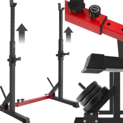 TecTake ® Squat Rack, multifunktional, Höhe und Breite verstellbar, bodenschonende Kunststoffkappen, inklusive 2 Aufnahmen für Hantelscheiben Best