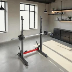 TecTake ® Squat Rack, multifunktional, Höhe und Breite verstellbar, bodenschonende Kunststoffkappen, inklusive 2 Aufnahmen für Hantelscheiben Best