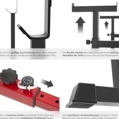 TecTake ® Squat Rack, multifunktional, Höhe und Breite verstellbar, bodenschonende Kunststoffkappen, inklusive 2 Aufnahmen für Hantelscheiben New