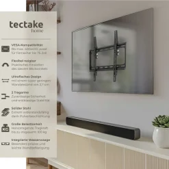 ® TV Wandhalterung, für 26 - 75 Zoll (66 - 191 cm), neigbar und stufenlos breitenverstellbar, bis 100 kg ^ TecTake Clearance