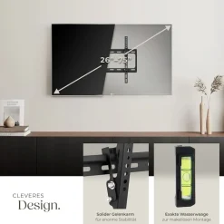 ® TV Wandhalterung, für 26 - 75 Zoll (66 - 191 cm), neigbar und stufenlos breitenverstellbar, bis 100 kg ^ TecTake Clearance