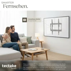 ® TV Wandhalterung, für 26 - 75 Zoll (66 - 191 cm), neigbar und stufenlos breitenverstellbar, bis 100 kg ^ TecTake Clearance