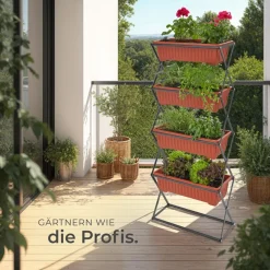 TecTake ® Vertikalbeet, mit 4 Pflanzkästen, platzsparende, vertikale Anordnung, 52 x 21 x 127 cm Hot