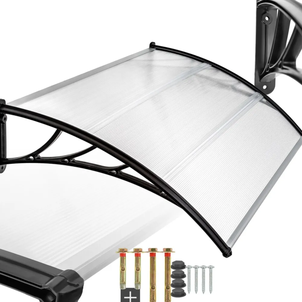 TecTake ® Vordach, in Bogenform, transparent und UV-beständig, 120 x 93 cm Clearance
