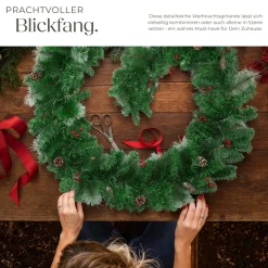 ® Weihnachtsgirlande, naturgetreu, 270 cm, 180 Zweige, mit Schlaufe zum Aufhängen ^ TecTake