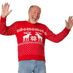TecTake ® Weihnachtspullover Schneegestöber rot-weiß Online