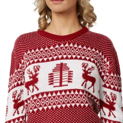 ® Weihnachtspullover Winterwunderland rot-weiß für Frauen ^ TecTake Hot
