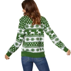 ® Weihnachtspullover Winterzauber grün-weiß für Frauen ^ TecTake New