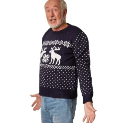 TecTake ® Weihnachtspullover Schneegestöber blau-weiß Clearance