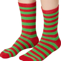 TecTake ® Weihnachtssocken gestreift grün-rot