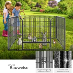 ® Welpenauslauf, 4-teilig, faltbar, Türe mit Doppelverriegelung, einfache Montage ^ TecTake Outlet