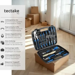 ® Werkzeugkoffer, 57-teilig, übersichtliche Anordnung, mit Tragegriff ^ TecTake Online