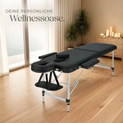 ® 2 Zonen Massageliege, Breite 60 cm, Polsterung 4 cm, mit Aluminiumgestell, 205 x 95 x 89 cm ^ TecTake Discount
