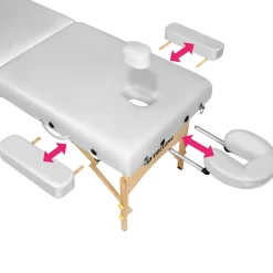 TecTake ® 2 Zonen Massageliege-Set, Breite 59 cm, Polsterung 7,5 cm, mit Holzgestell, 187 x 59 x 65,50 cm weiß Best