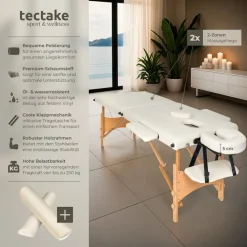 ® 2 Zonen Massageliege-Set, Breite 61 cm, Polsterung 5 cm, mit Holzgestell, 210 x 95 x 84 cm ^ TecTake Sale