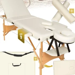® 3 Zonen Massageliege-Set, Breite 60 cm, Polsterung 3 cm, mit Holzgestell, 210 x 95 x 84 cm ^ TecTake Sale