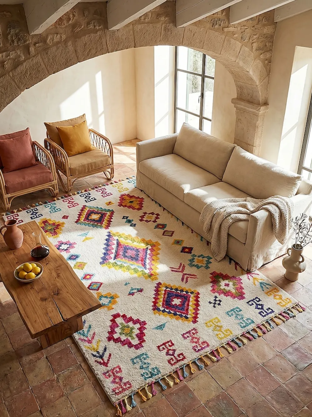 KADIMA DESIGN Teppich Boho Bunt 80 x 150 cm - ARUN | Online