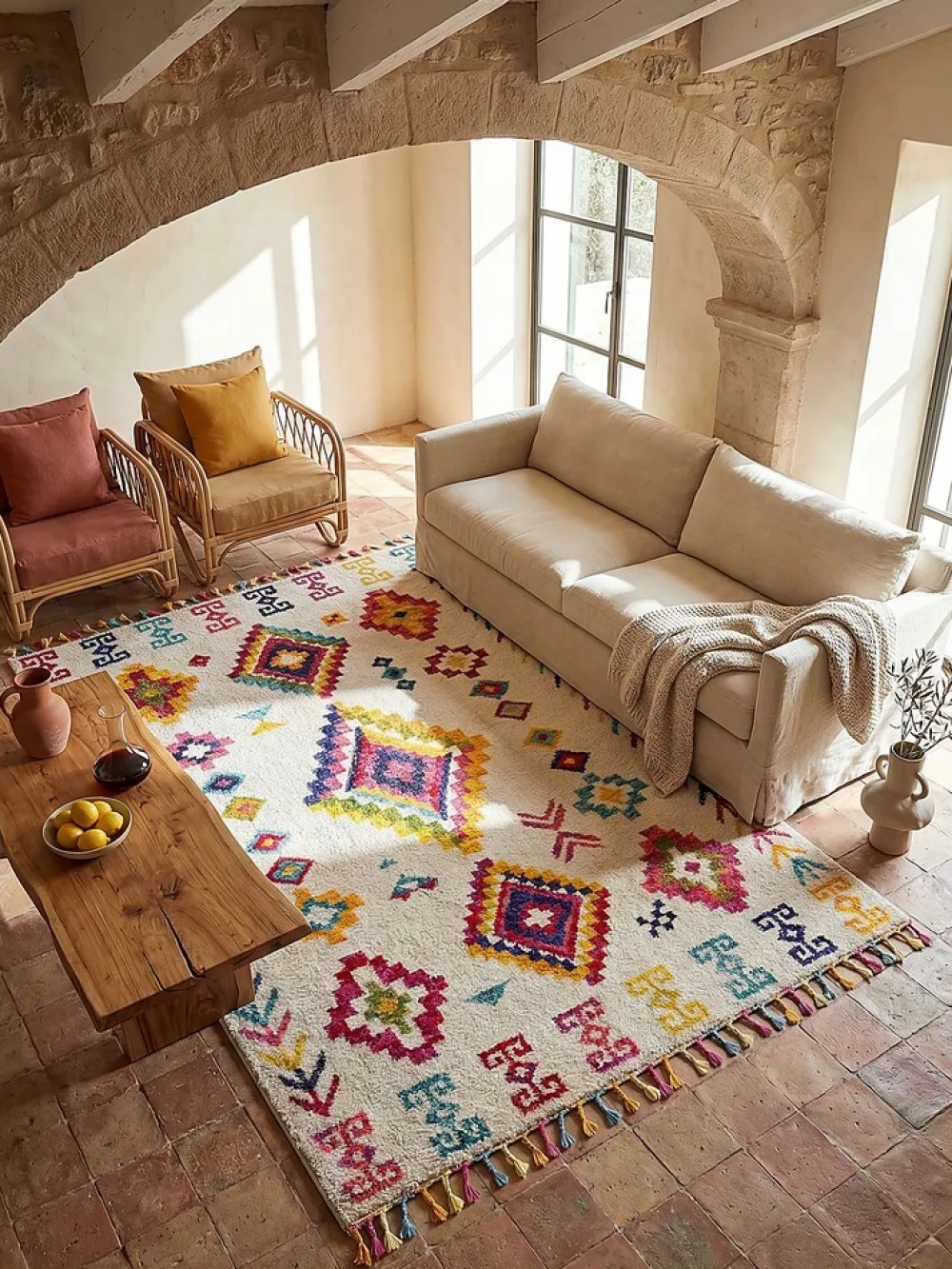 KADIMA DESIGN Teppich Boho Bunt 80 x 150 cm - ARUN | Online