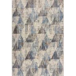 KADIMA DESIGN Teppich geometrisch Blau-Grau 200 x 290 cm - WYE | Sale