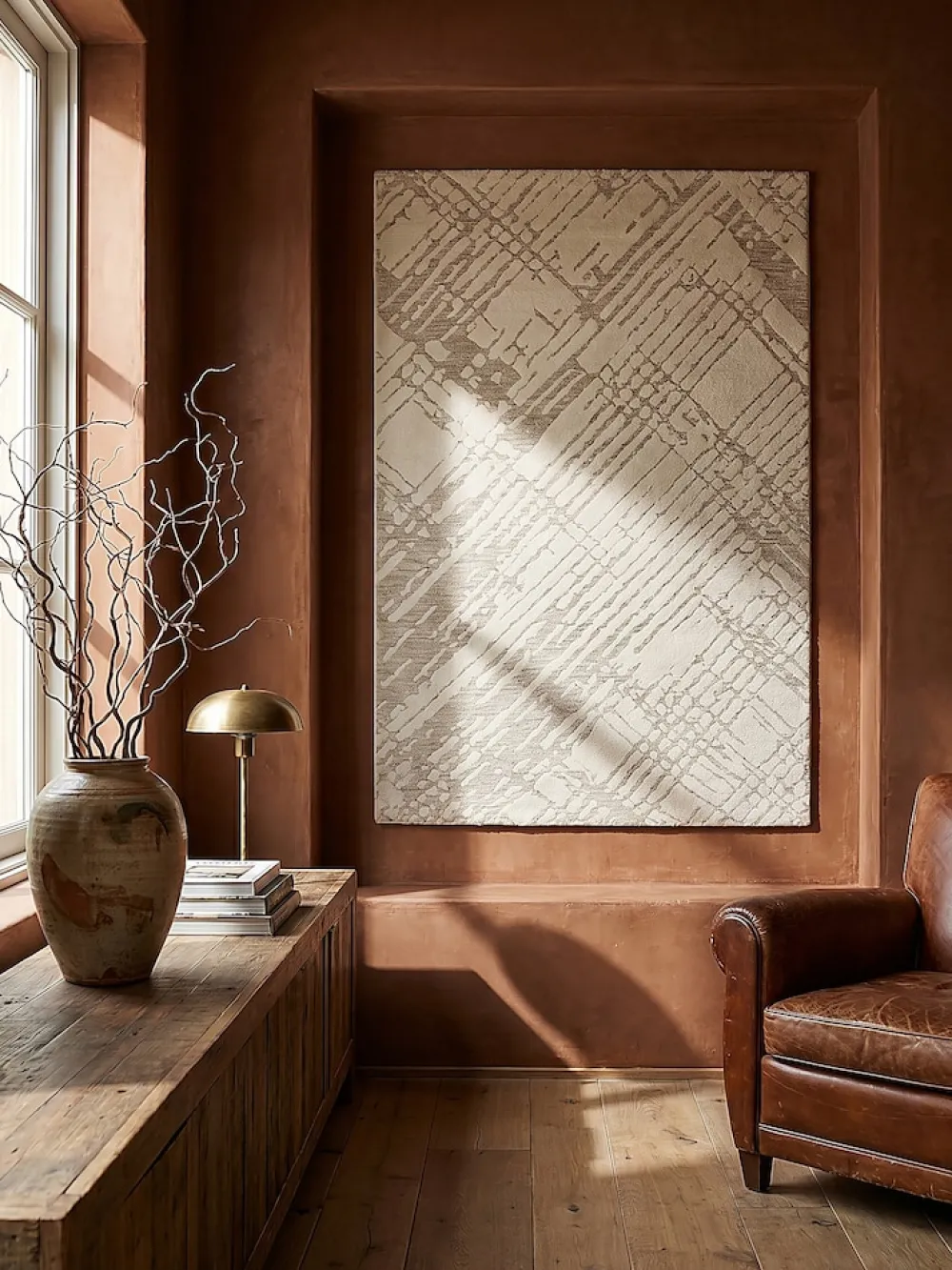 KADIMA DESIGN Teppich Rauten 120 x 170 cm - ARLEN | Creme Hot