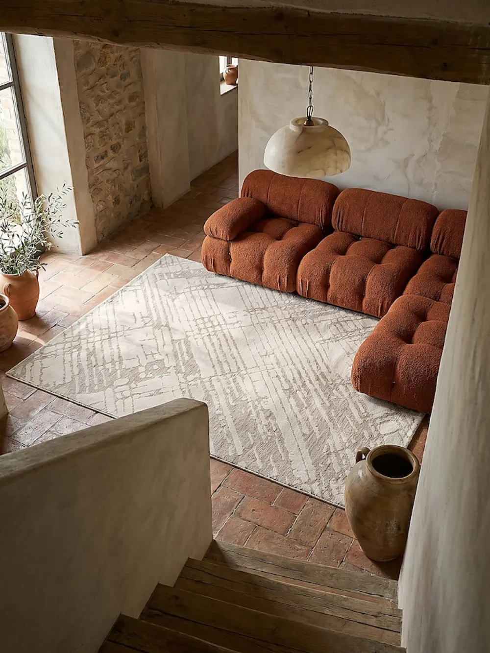 KADIMA DESIGN Teppich Rauten 120 x 170 cm - ARLEN | Creme Hot