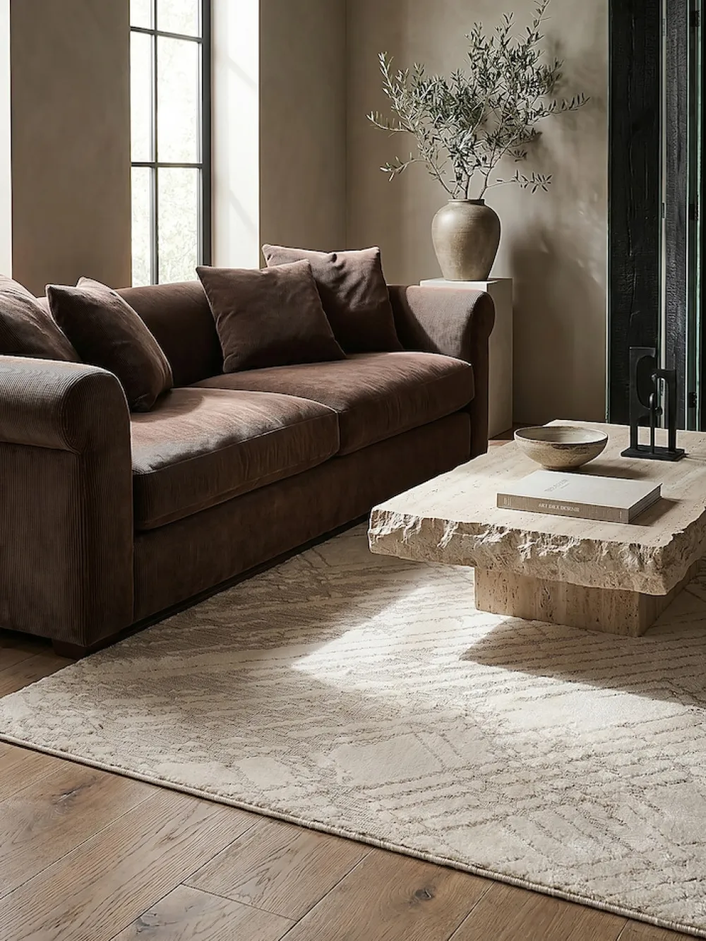 KADIMA DESIGN Teppich Rauten 120 x 170 cm - ARLEN | Creme Hot