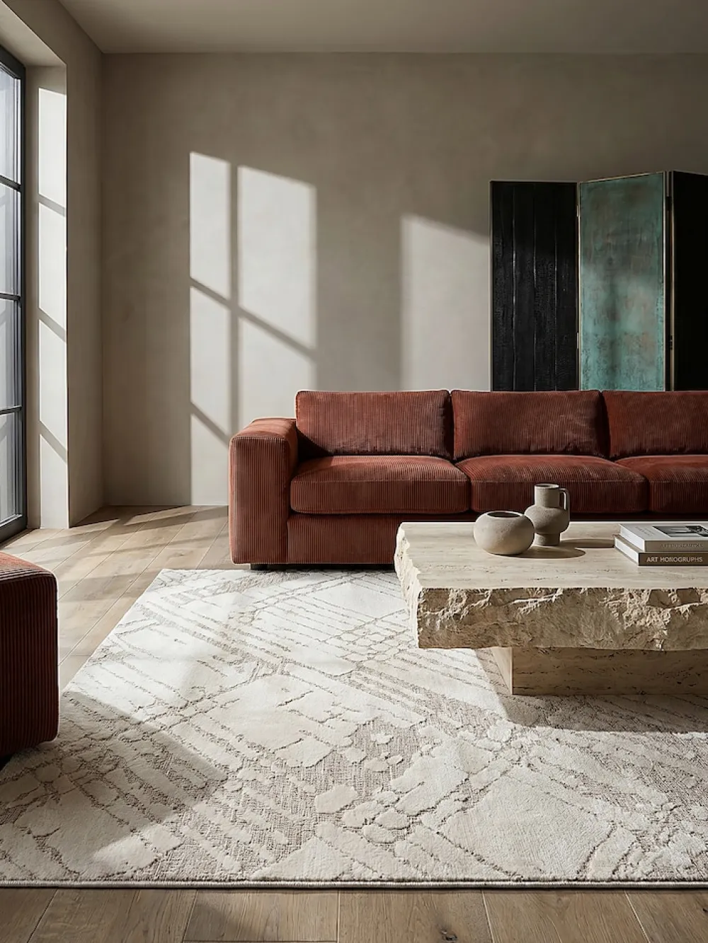 KADIMA DESIGN Teppich Rauten 120 x 170 cm - ARLEN | Creme Hot
