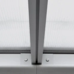 Terrassenüberdachung Aluminium 495 cm als Bausatz Sichtschienen und Hohlkammerplatten Weiß ^ Aileenstore Best