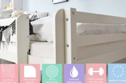 TICAA Etagenbett Stockbett Rene Kiefer massiv Weiß Discount