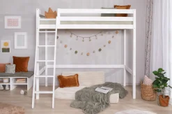 TICAA Hochbett Hochschläfer "Matthias" Kiefer Weiß Discount