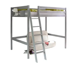 Hochbett Hochschläfer "Matthias" Kiefer Hellgrau 140x200 cm ^ TICAA Online