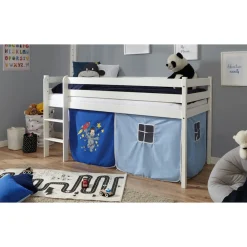 TICAA Hochbett Kiefer Weiß Vorhang "Astronaut" Discount