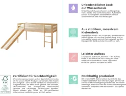 Rutschbett "Manuel" Kiefer Natur Motiv ^ TICAA Outlet